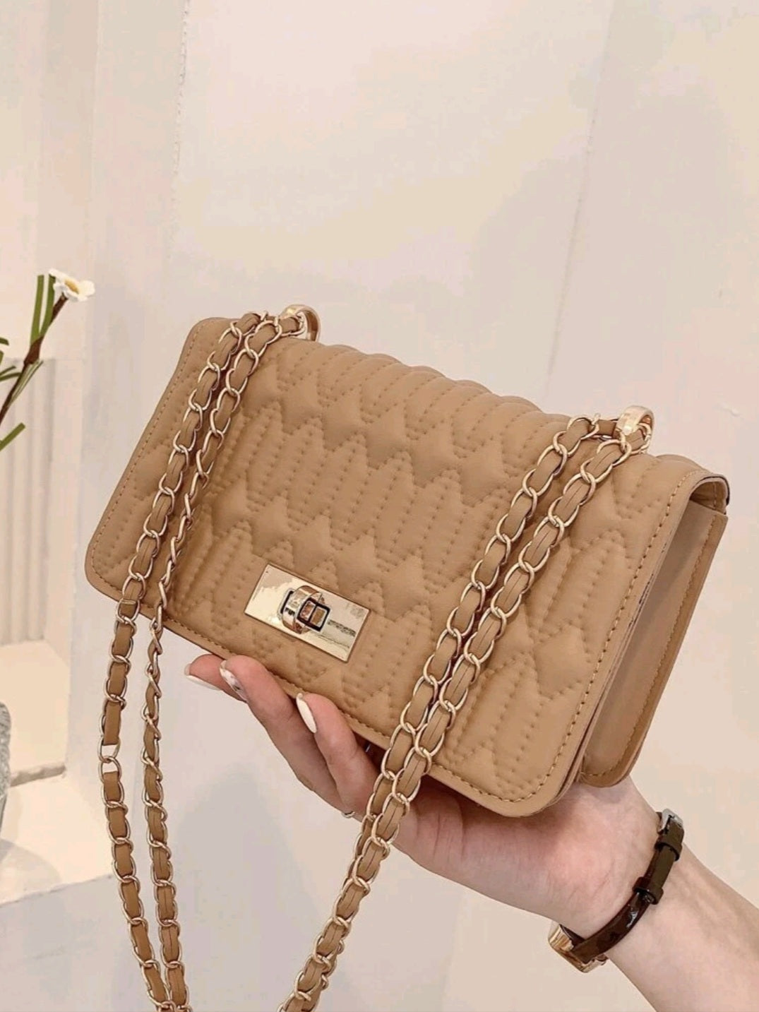 2624 Mini Quilted Twist Lock Chain Flap Square Bag A RAY OF BEAUTY TT